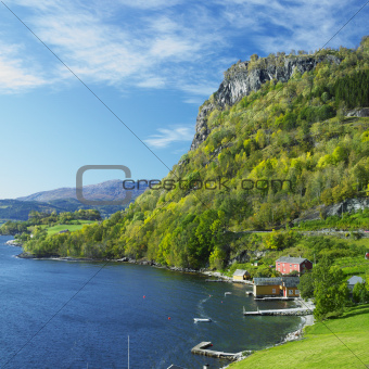 landscape by Haldanger fjord, Norway
