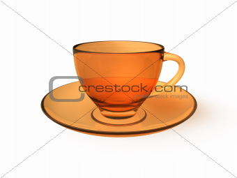 digital render of an orange glass cup