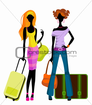Girls with suitcases