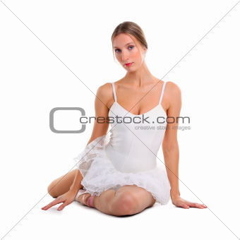 Ballerina sitting on the floor