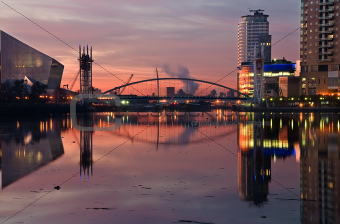 28 - Pink sky at Lowry salford quays