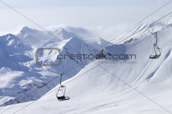 Chair lift at ski resort
