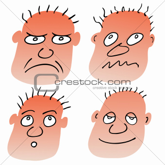 vector different facial expressions