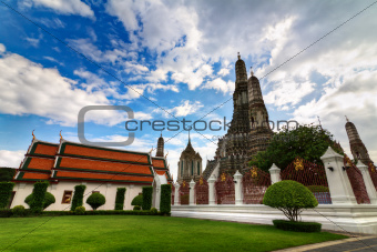Temple Wat Arun in Bangkok in right side
