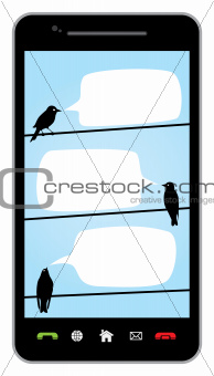 Chatting birds on wires