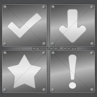 Metal plates with icons