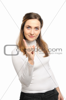 Woman shaking finger