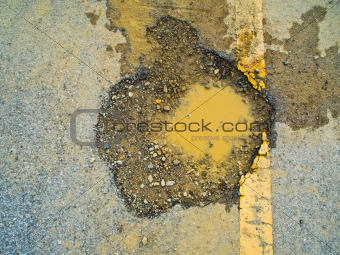 Broken asphalt