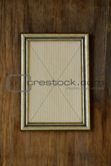 vintage frame on wooden wall interior element