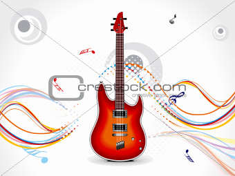 abstract wave background with guitar