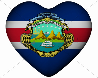 Heart with flag of Costa Rica