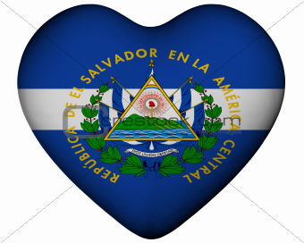 Heart with flag of El Salvador