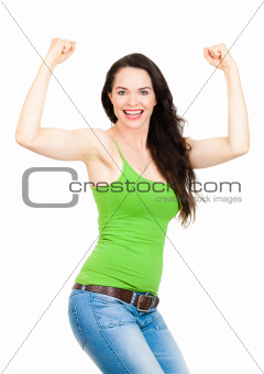 Happy fit young woman