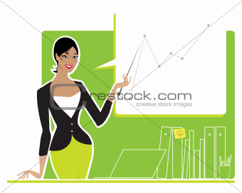 Business woman making a report