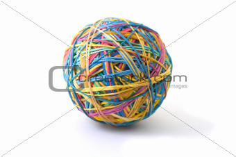 Isolated rubber band ball
