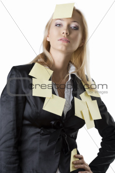 business blonde woman with hand on the hip