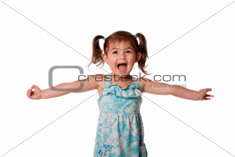 Ecstatic happy little toddler girl