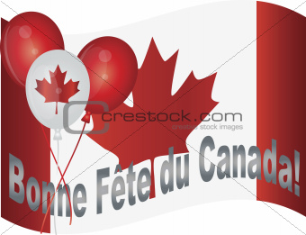 Happy Canada Day Flag and Balloons Illustration