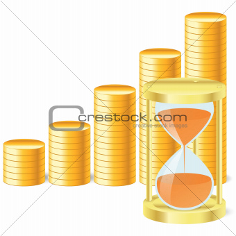 money icon with hourglass and coins