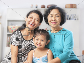 Three generation of Asian females