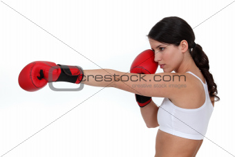 Boxer throwing a punch