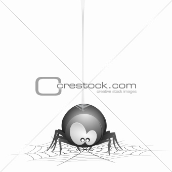 Cartoon Spider with cobweb