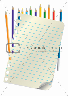sheet of paper and pencil colors of the rainbow