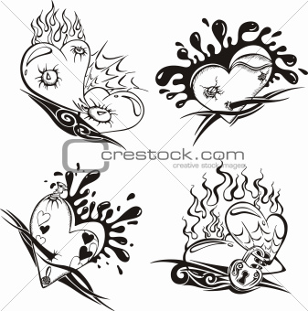 Stylized Tattoos with Hearts
