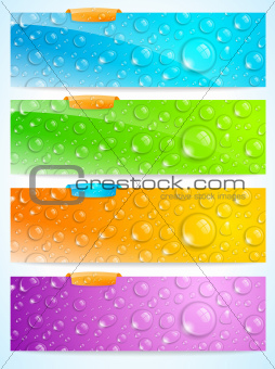 Stylish water drop banners