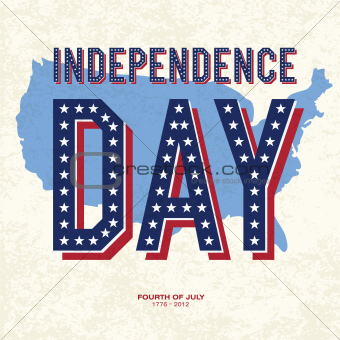 Vintage style Poster for Independence Day Celebration. Vector, E
