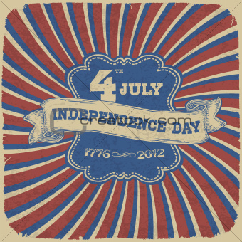 Independence Day Retro Style Abstract Background. Vector illustr