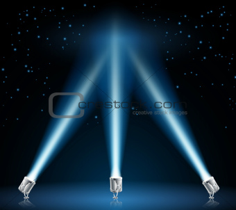 Searchlights or spotlights illustration