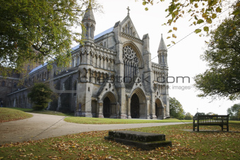 st albans cathedral england autumn