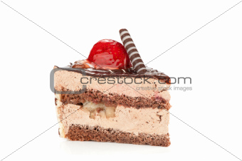 strawberry cake with chocolate cream