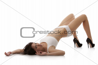 Girl lying on the floor