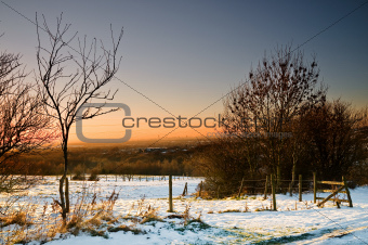 38 - sunset and snow at ashton under lyne