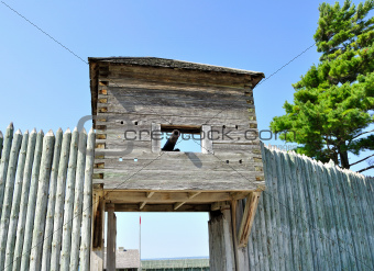 old wooden fort with cannon