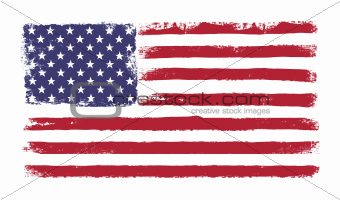 Stars and stripes. Grunge version of American flag with 50 stars