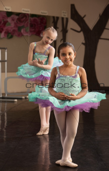 Cute Ballerinas Rehearsing