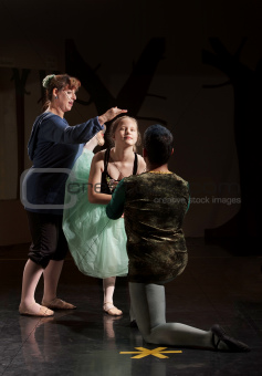 Ballet Dancer Helped by Teacher