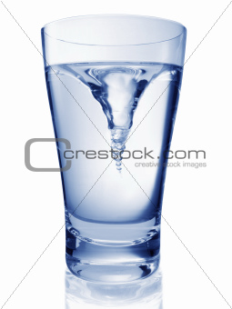 glass of twisting water
