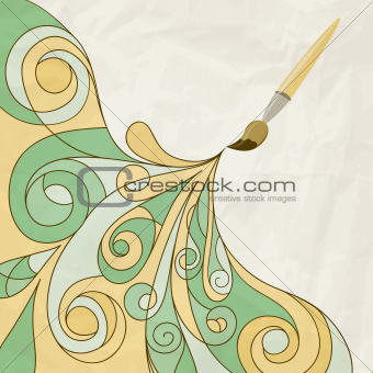 vector concept cartoon brush painting abstract background on cru