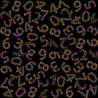 Seamless pattern with numbers made of numbers
