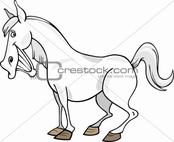 Cartoon Gray Horse