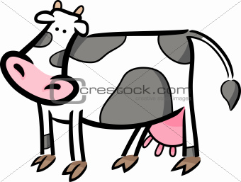 cartoon doodle of farm cow