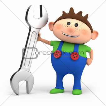 boy with wrench