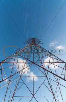 Electrical Transmission Tower (Electricity Pylon) from below.