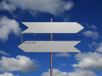 Two signs against sky
