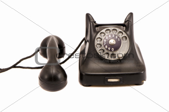 isolated black antique phone