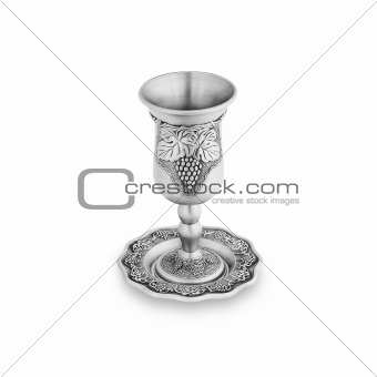 Silver jewish glass isolated